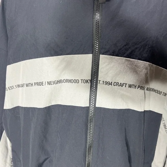 Neighborhood Track Jacket Mens XL Black Nylon Made in Japan